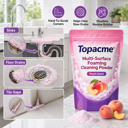 Save 50% by ordering today | Topacme® Multi-Surface Foaming Cleaning Powder - Peach Scent