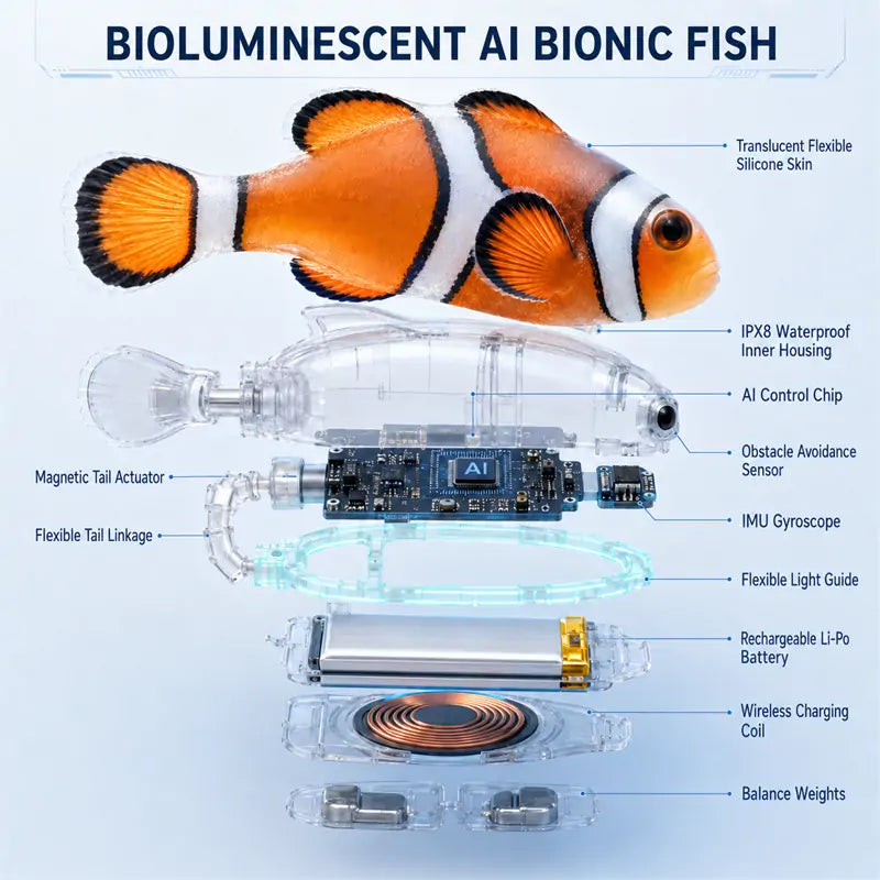 Interactive Light-Up Robotic Toy Fish