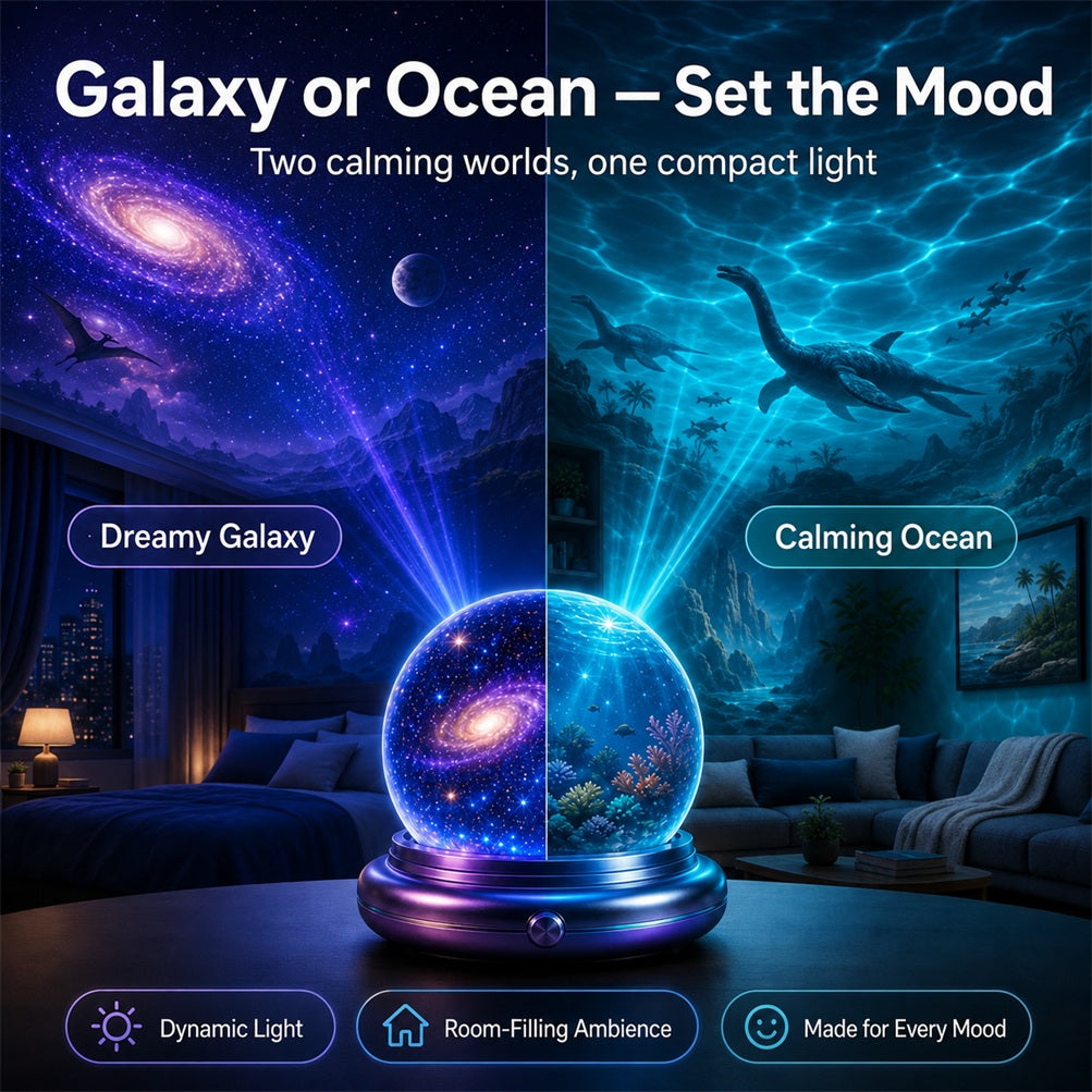 Topacme® 360° Immersive World Night Light Projector