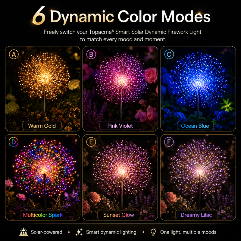 Topacme® Outdoor Solar-Powered Moving Firework Lights🎇