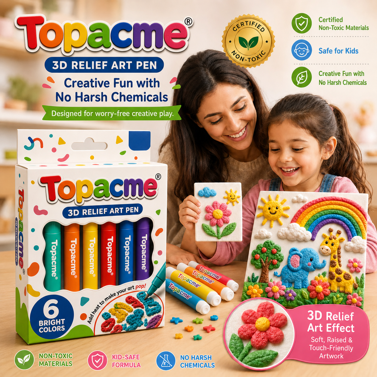 Topacme 3D Relief Art Pen family craft packaging image