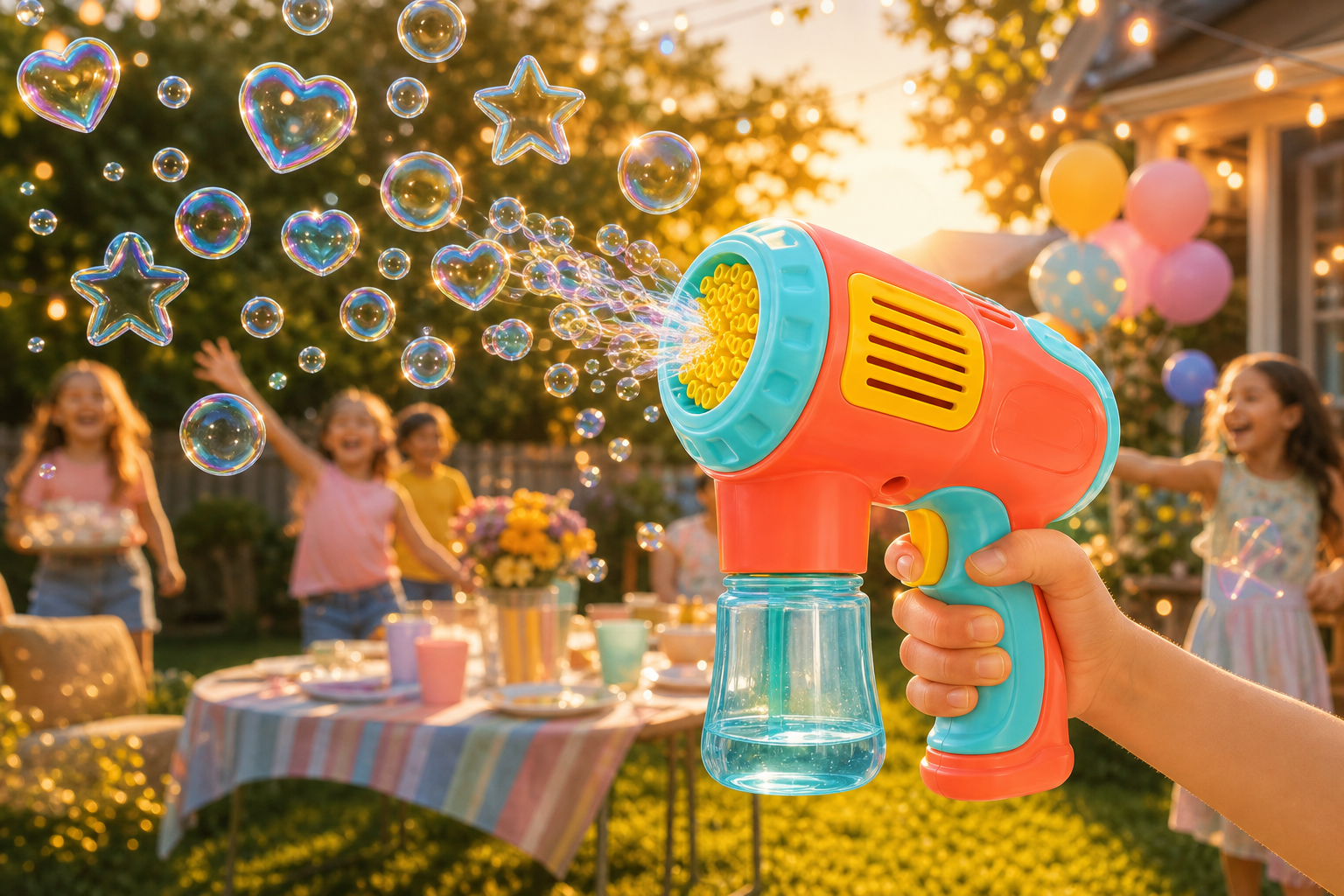 Magic Shape Bubble Blaster making shaped bubbles